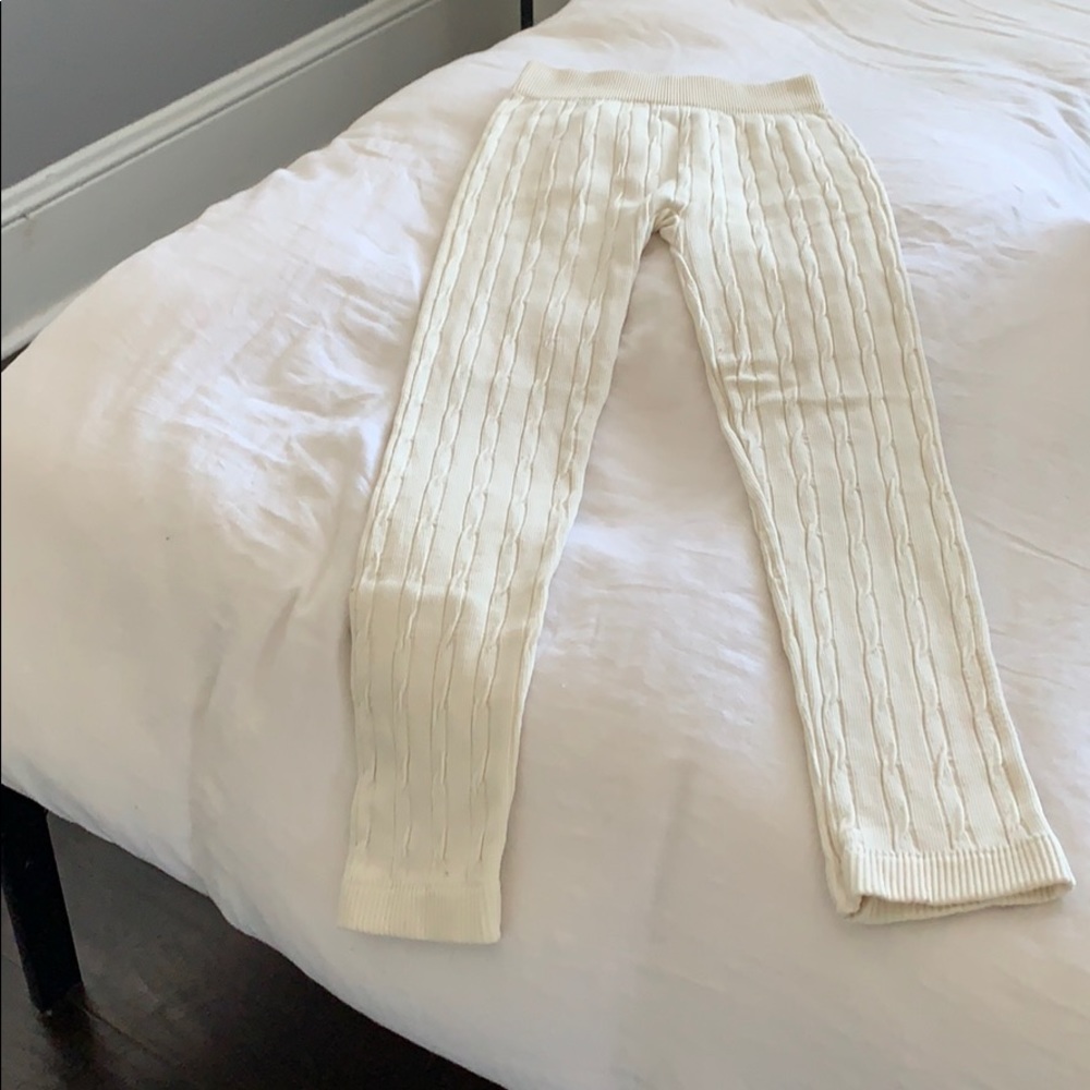 Cream Quilted Leggings